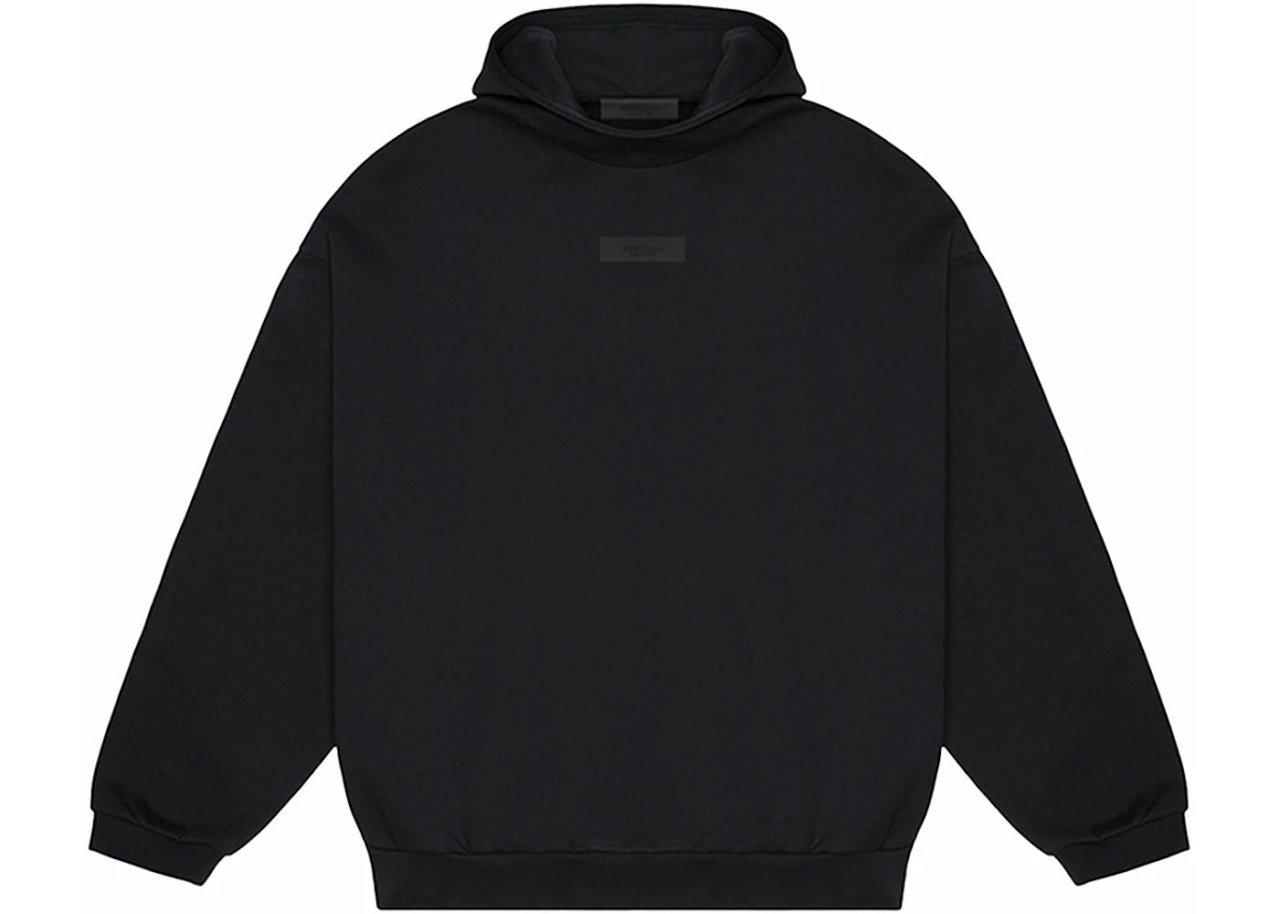 fear of god essentials chest logo hoodie jet black/jet black