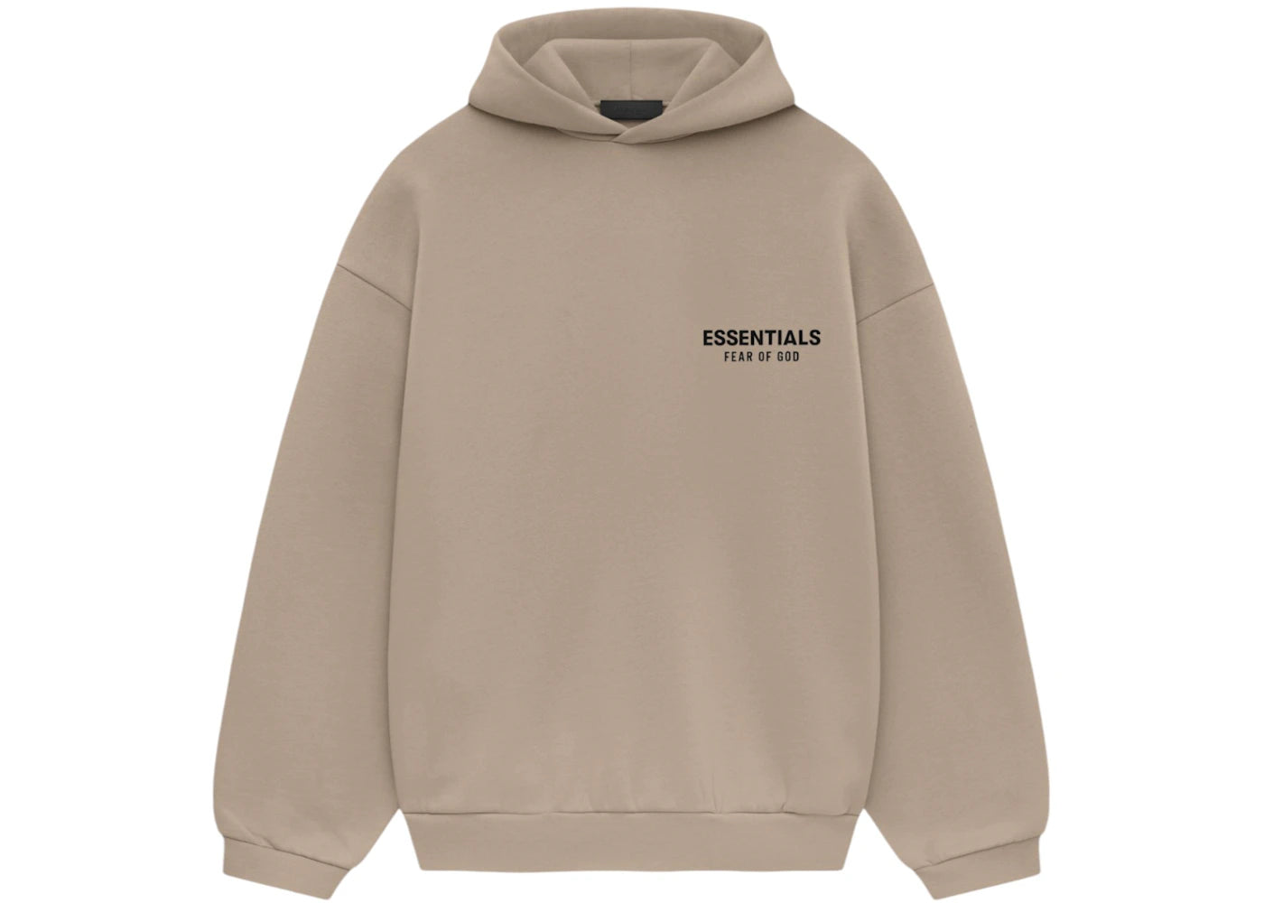fear of god essentials fleece hoodie desert sand