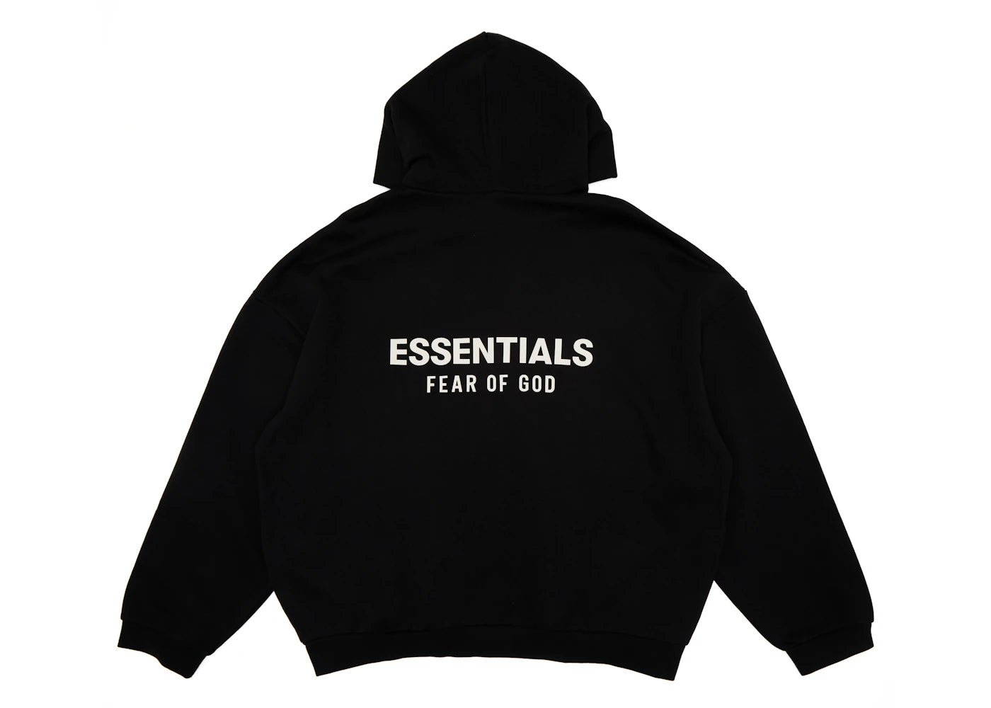 fear of god essentials fleece hoodie (fw24) black