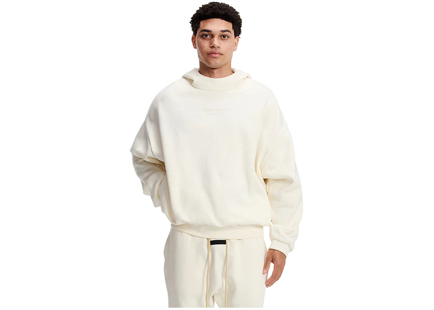 fear of god essentials hoodie cloud dancer