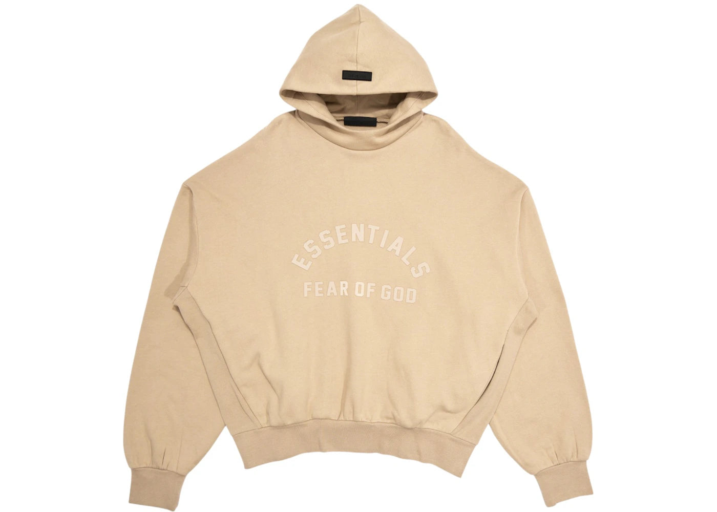 fear of god essentials hoodie dusty beige