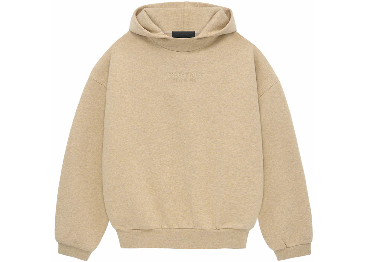 fear of god essentials hoodie gold heather