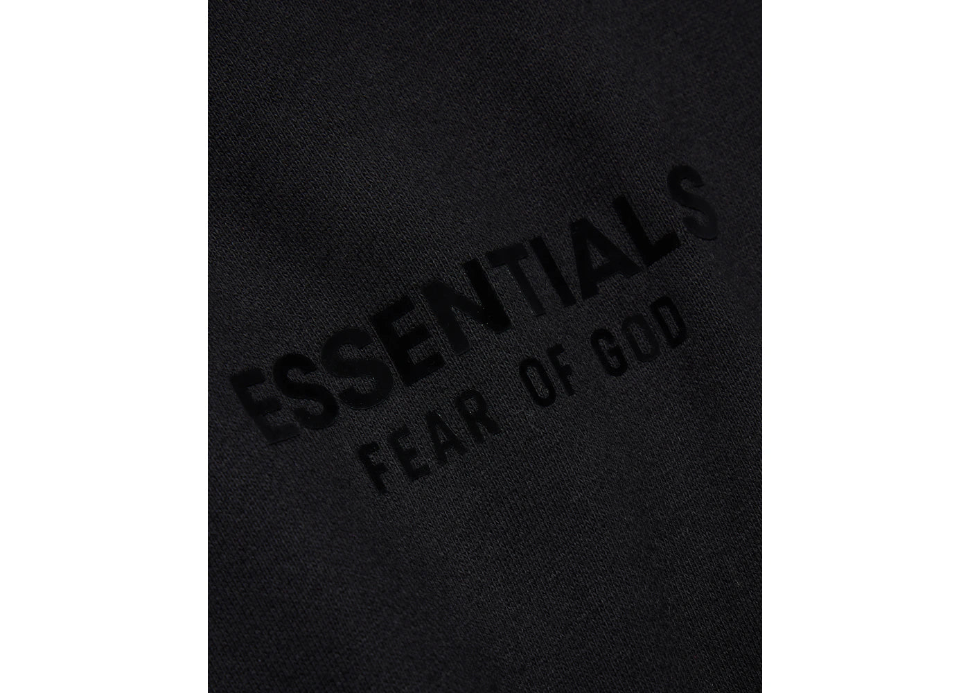 fear of god essentials hoodie jet black