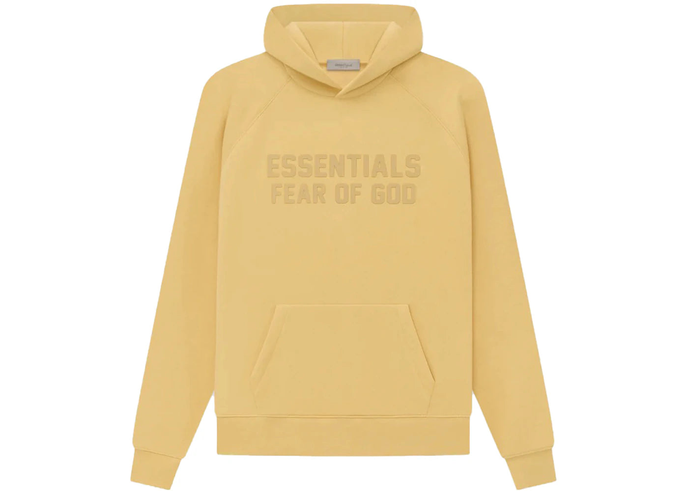 fear of god essentials hoodie light tuscan