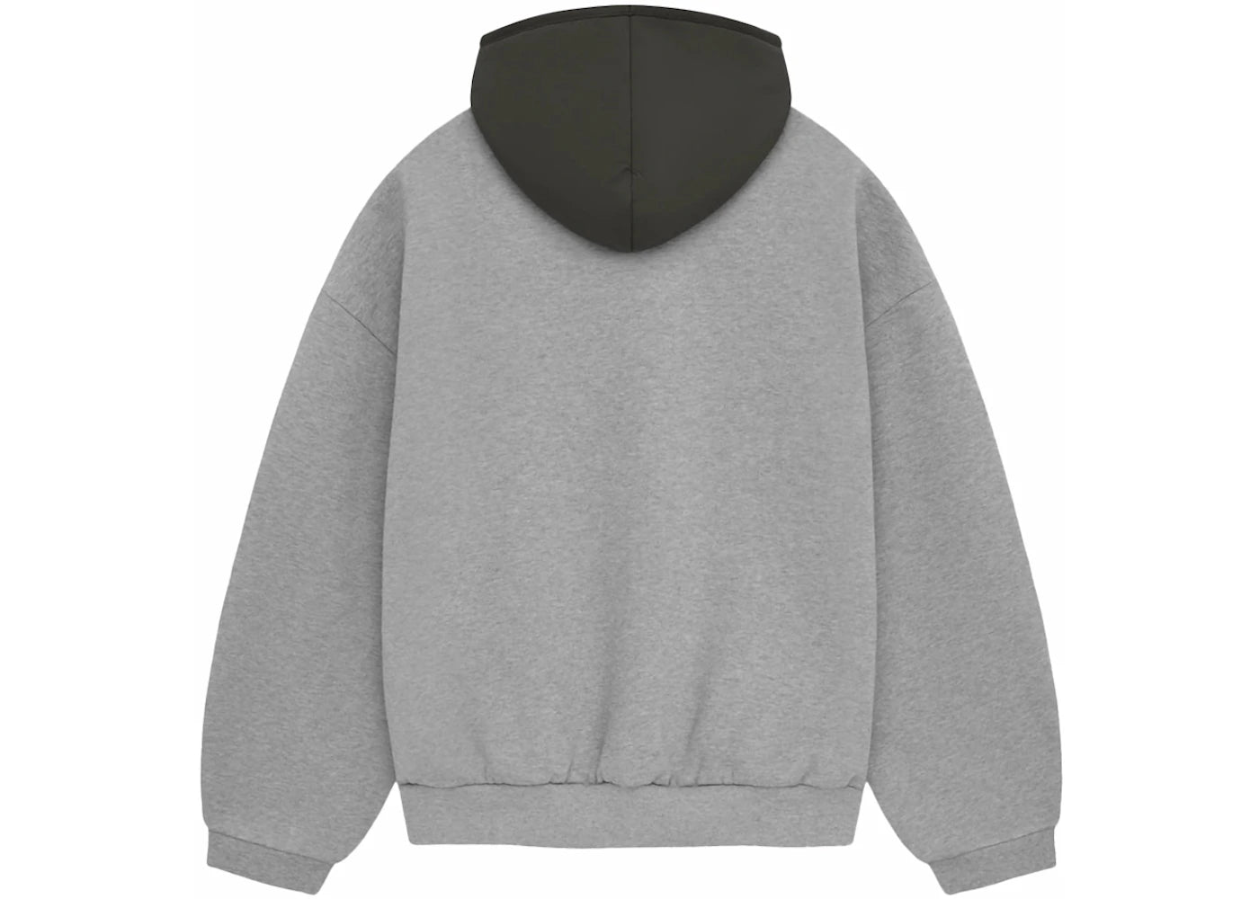fear of god essentials nylon fleece hoodie dark heather oatmeal/ink