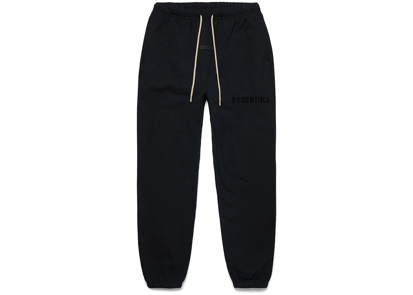fear of god essentials cream drawstring sweatpant jet black