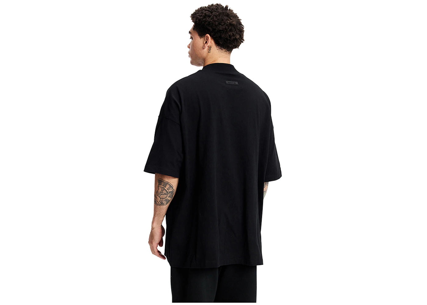 fear of god essentials arch logo tee jet black