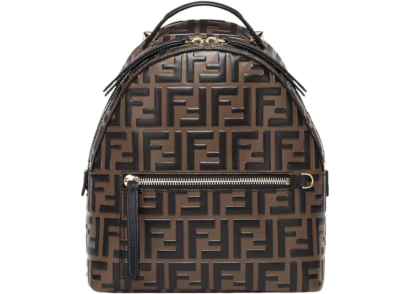 Fendi Mini Backpack Brown Leather Ff Brown