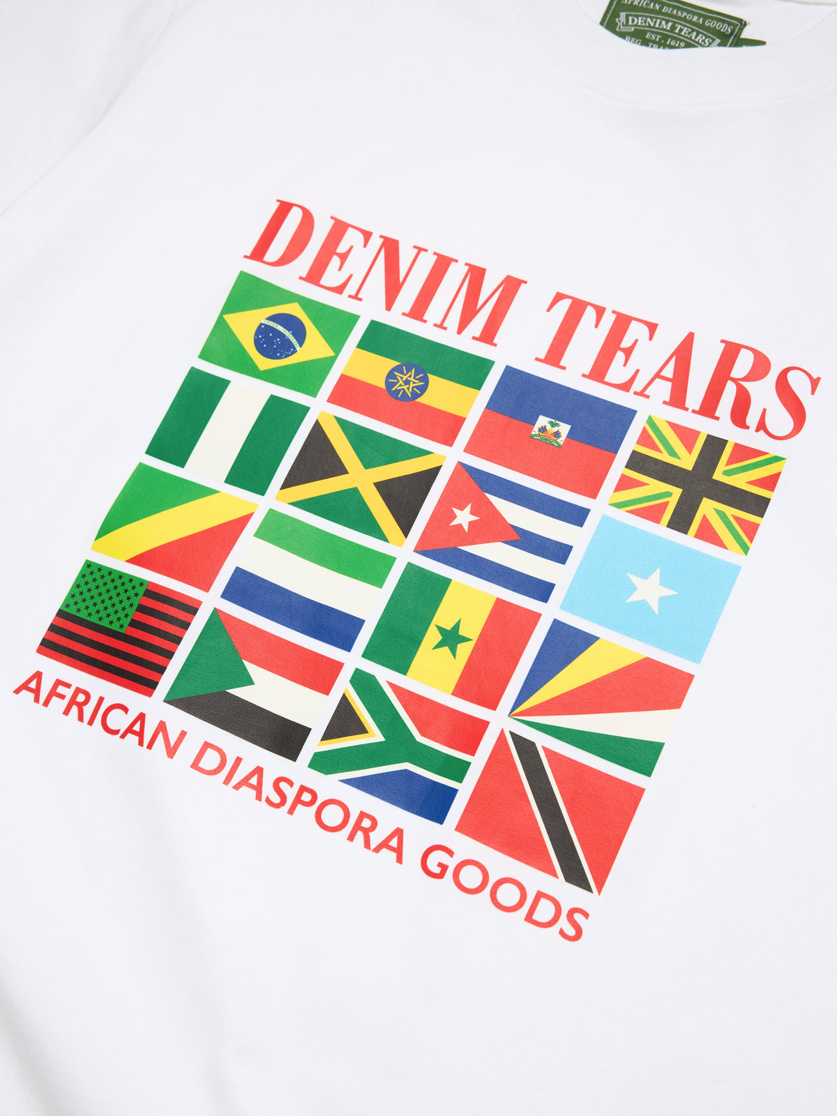 Denim Tears Diaspora Flags Tee White