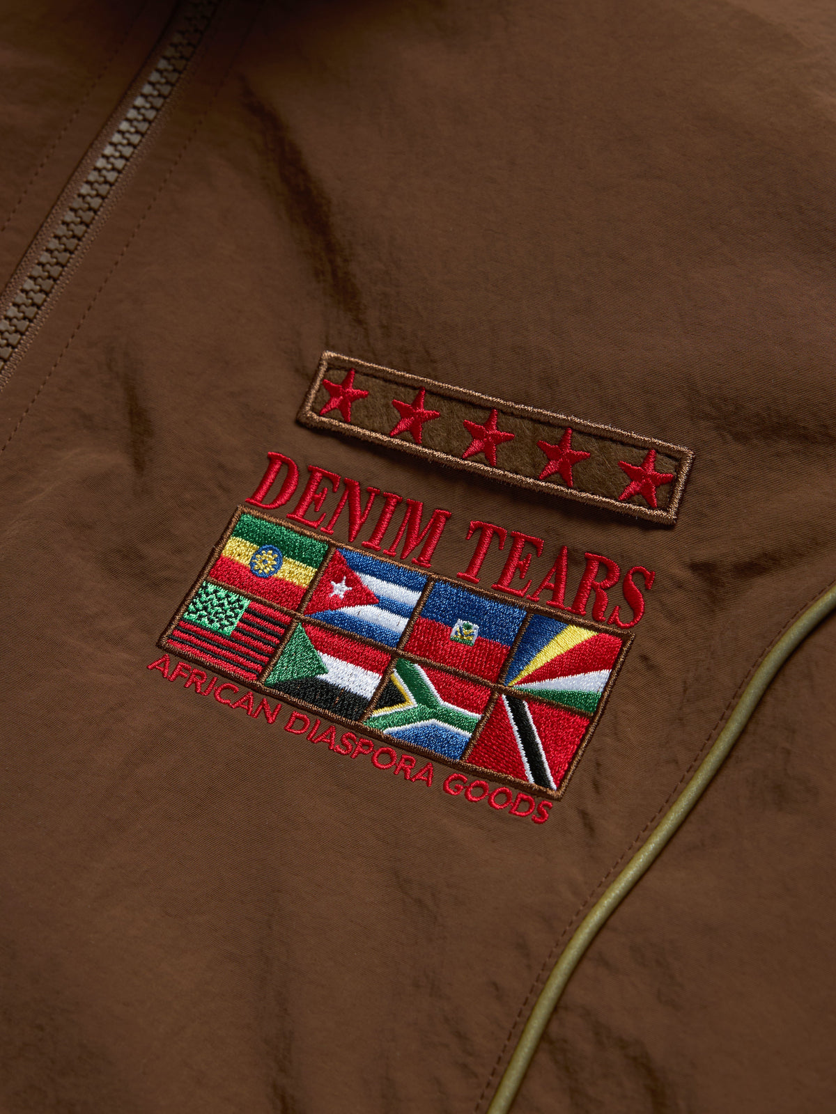 Denim Tears Diaspora Flag Track Jacket Brown