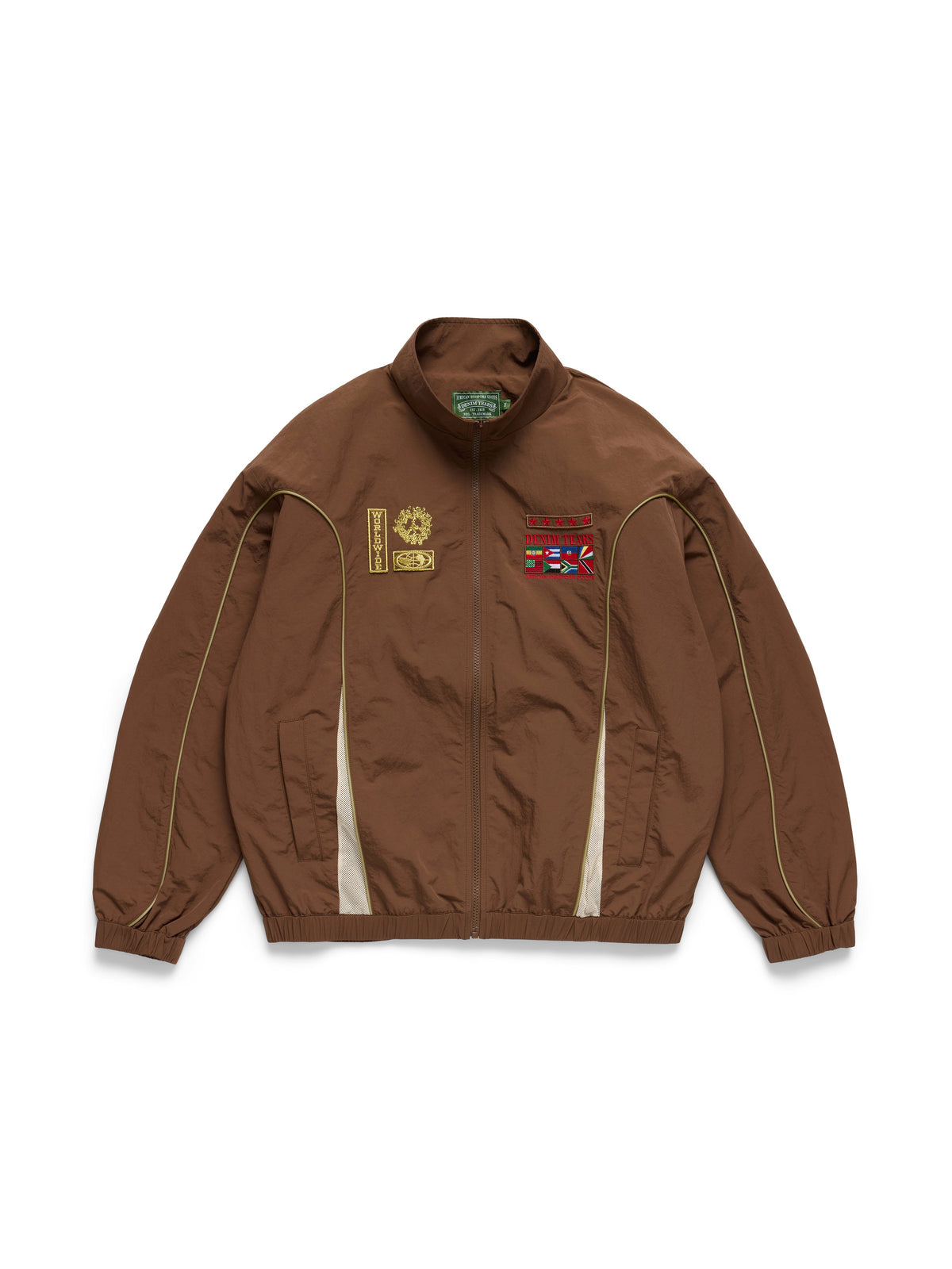 Denim Tears Diaspora Flag Track Jacket Brown