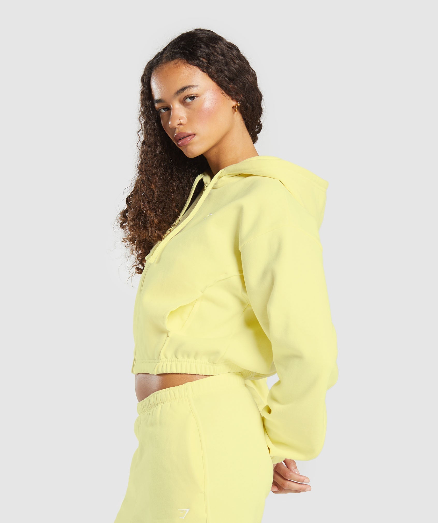 Women's Gymshark Fleece Zip Hoodie Refresh Yellow