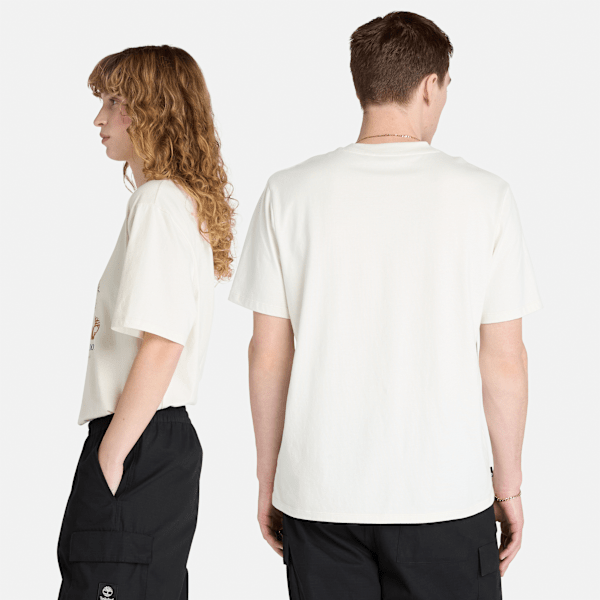 Timberland Front Boot Graphic Tee Vintage White
