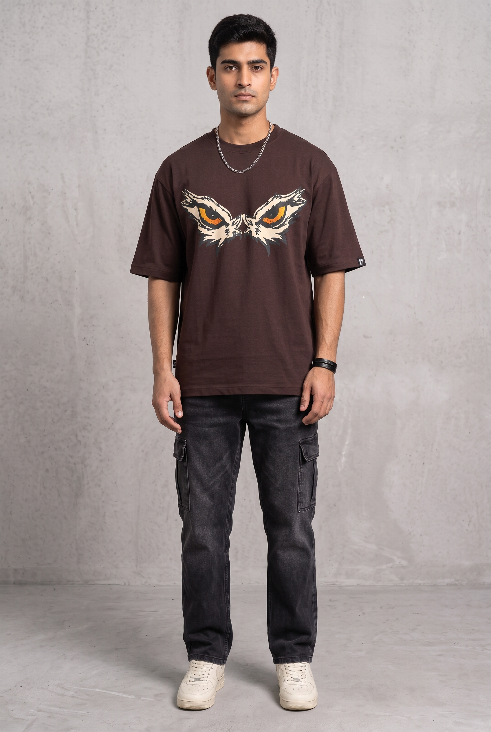 EAGLE EYE BROWN MEN’S OVERSIZED T-SHIRT