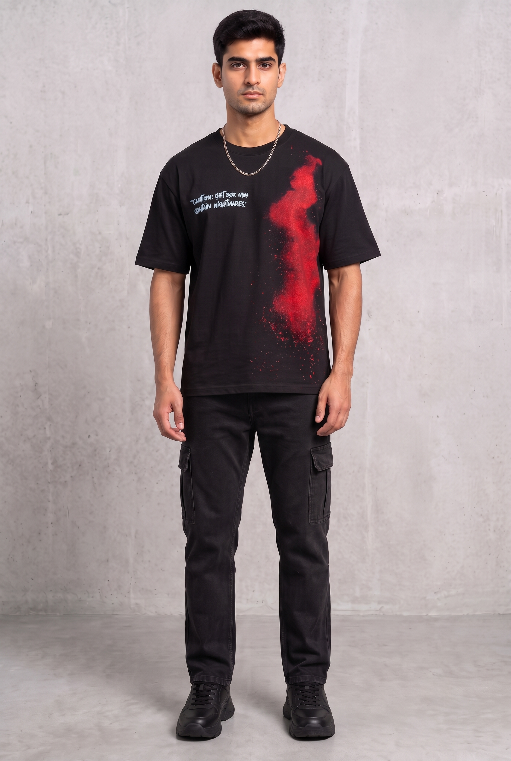 DARK SECRET BLACK MEN’S OVERSIZED T-SHIRT