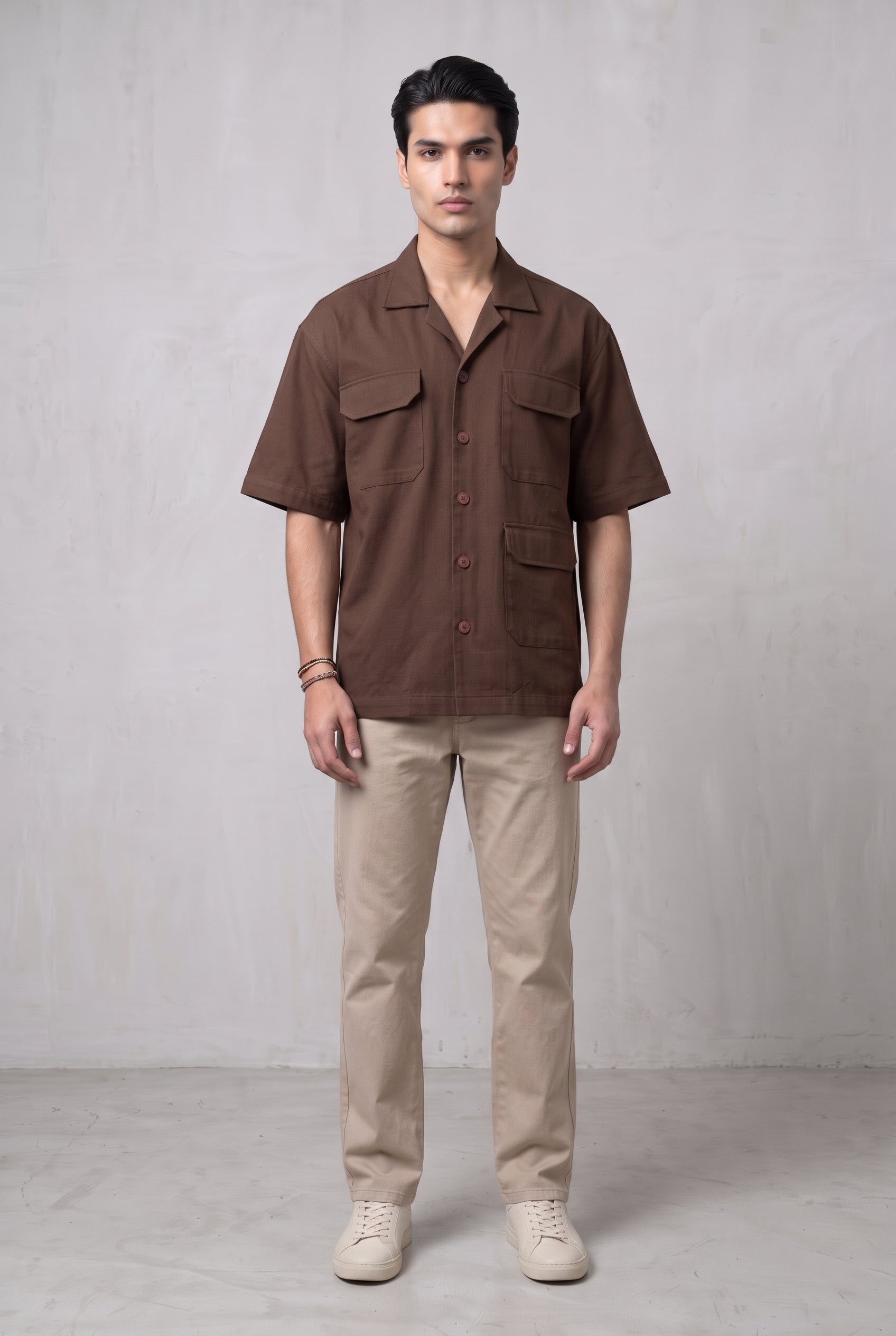 UTILITY BROWN MEN'S SHIRT