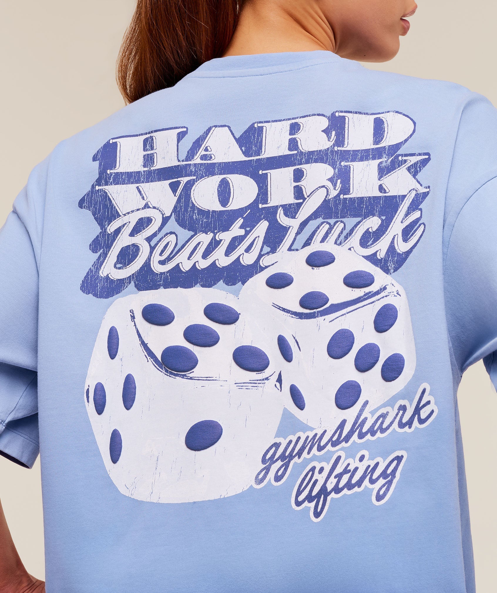 Women's Gymshark Hard Work Dice Graphic Short Sleeve T-Shirt Steady Purple