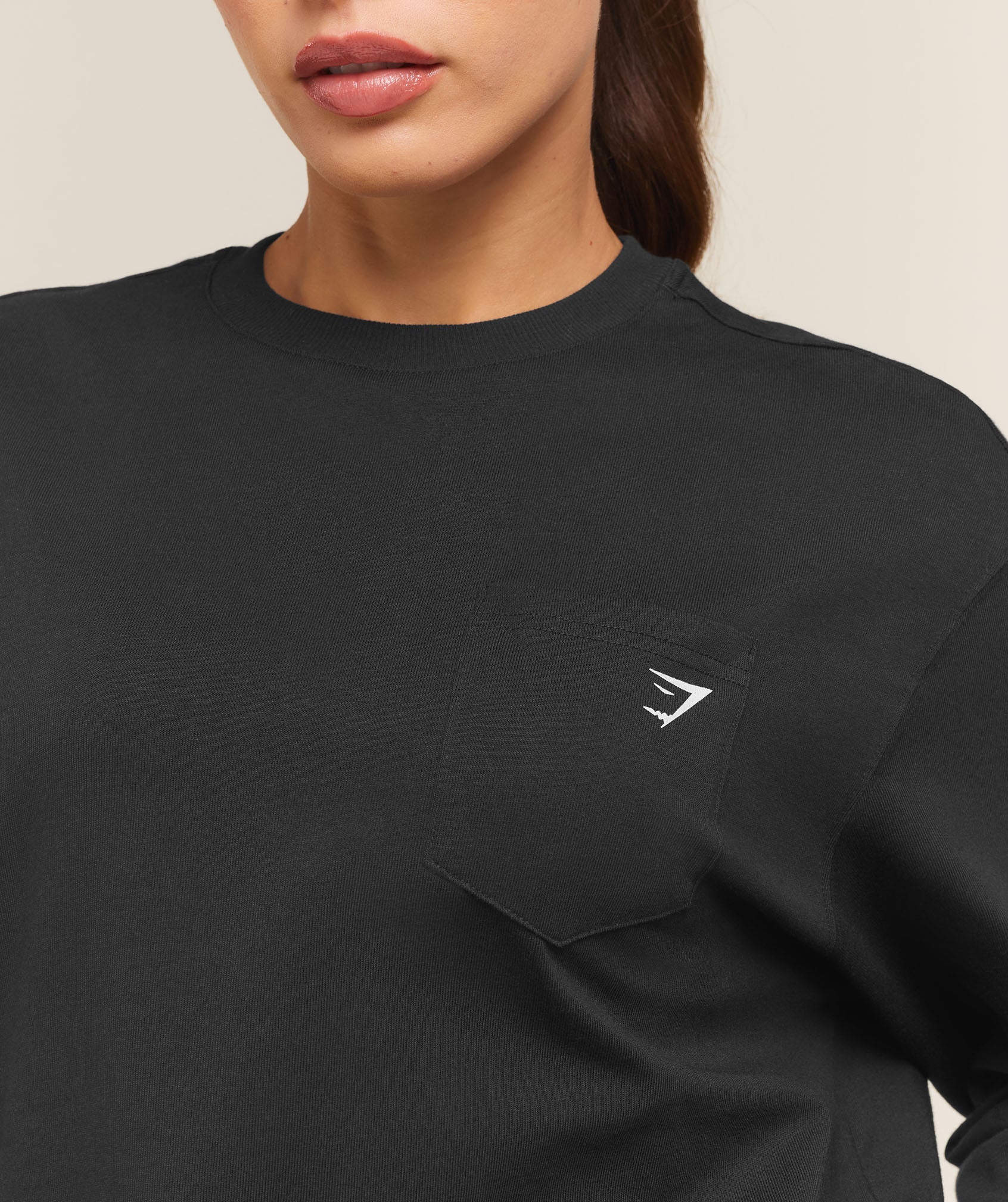 Women's Gymshark Juicy Peach Long Sleeve T-Shirt Black