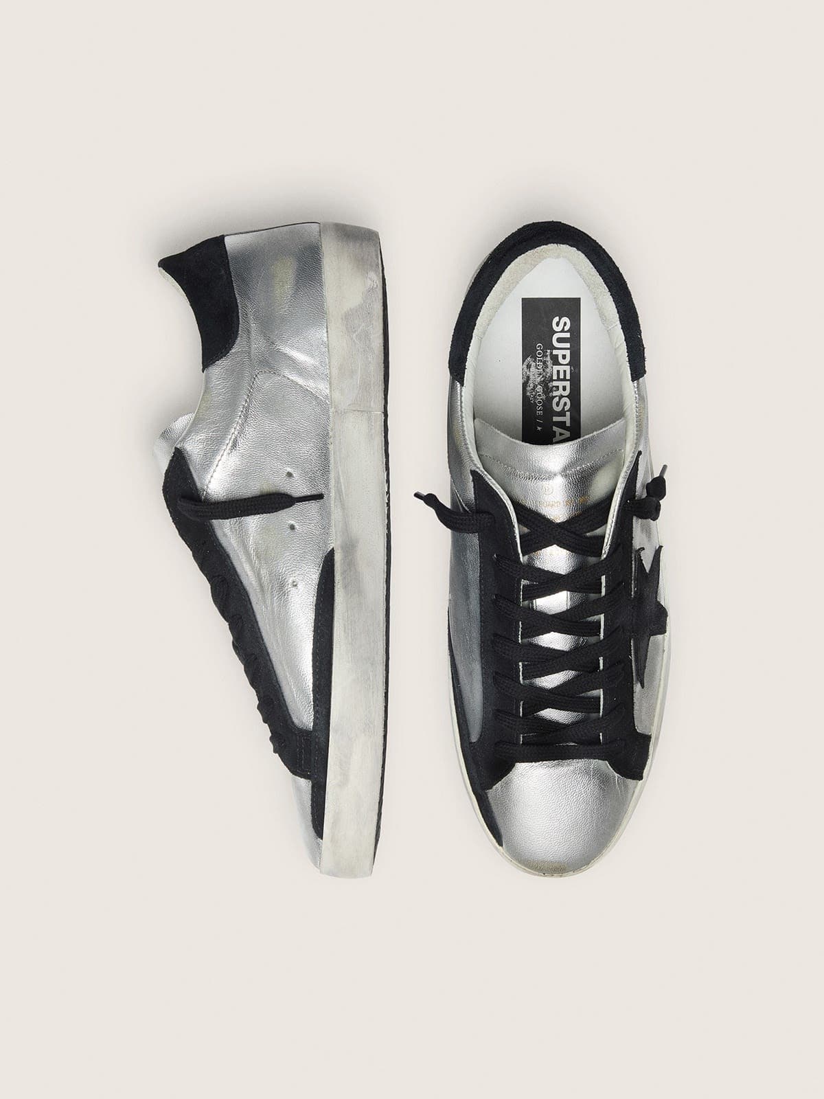 Golden Goose Mens Super-Star In Silver Leather Mens