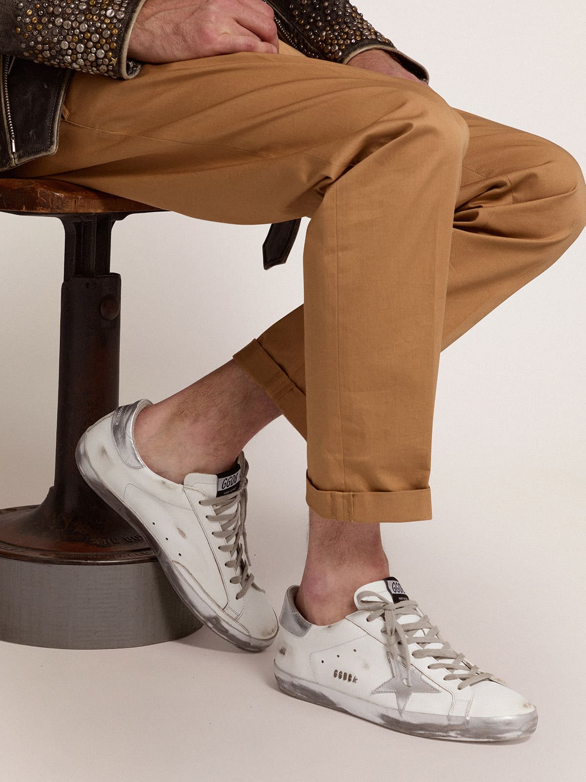 Golden Goose Mens Super-Star With Laminated Star And Heel Tab Mens