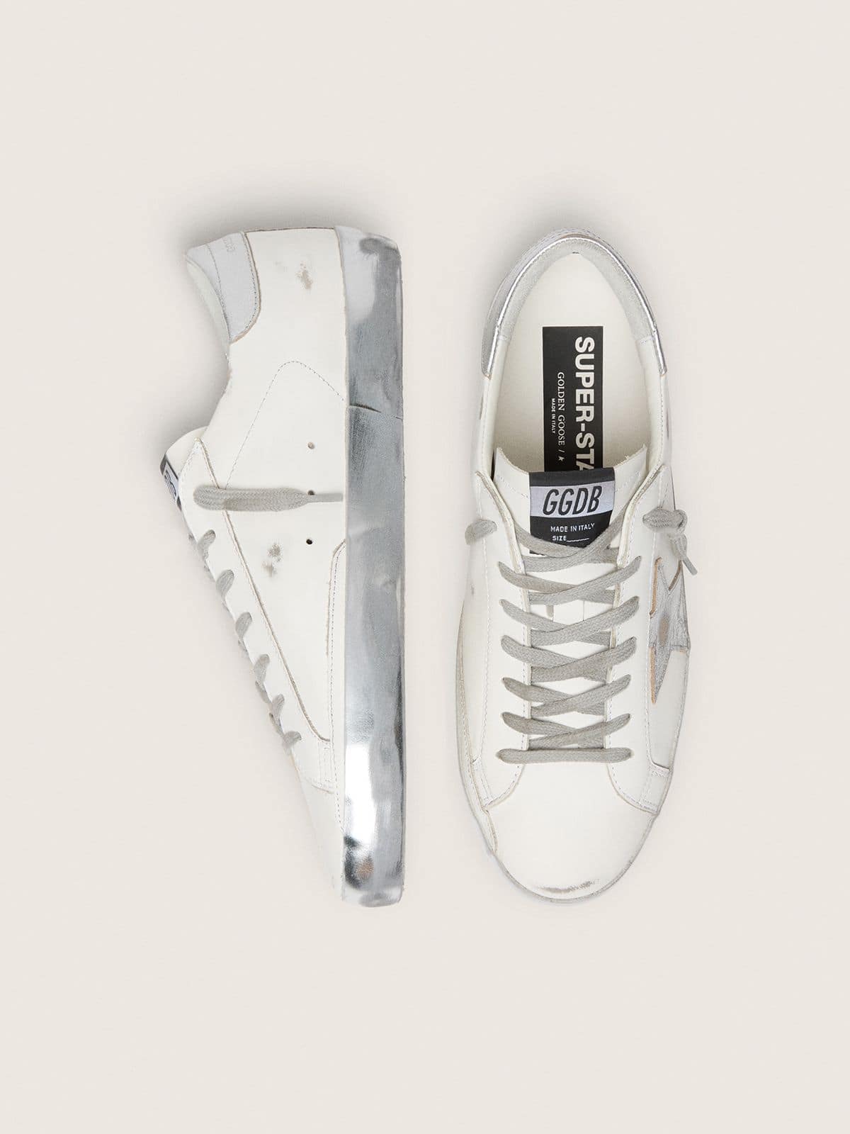 Golden Goose Mens Super-Star With Laminated Star And Heel Tab Mens