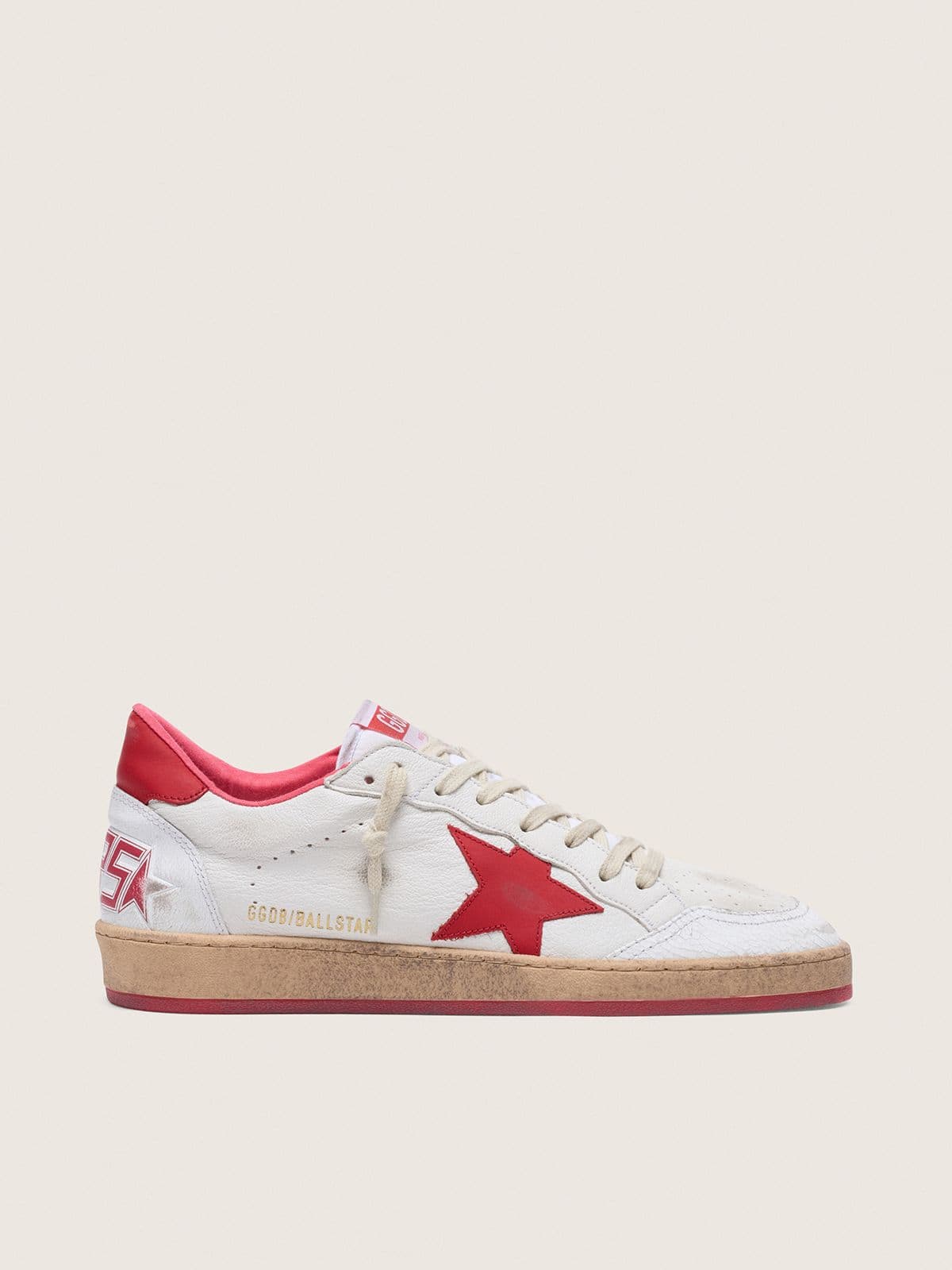 Golden Goose Mens Ball Star In White Leather Mens