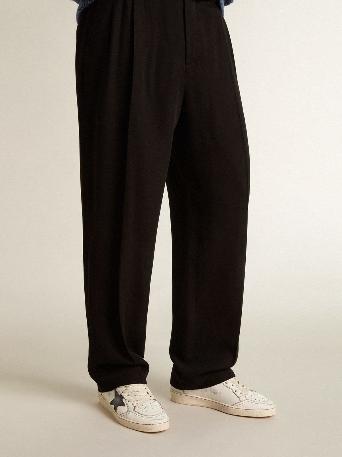 Golden Goose Ball Star With Black Star And Blue Suede Heel Tab Mens