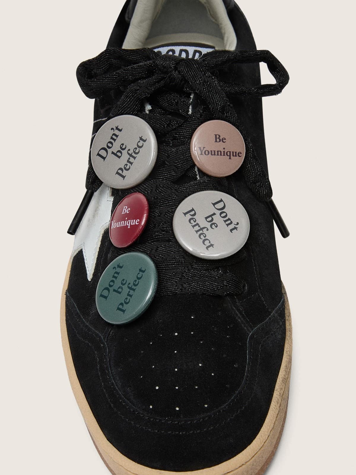Golden Goose Mens Ball Star Ltd In Black Suede With Skins Mens