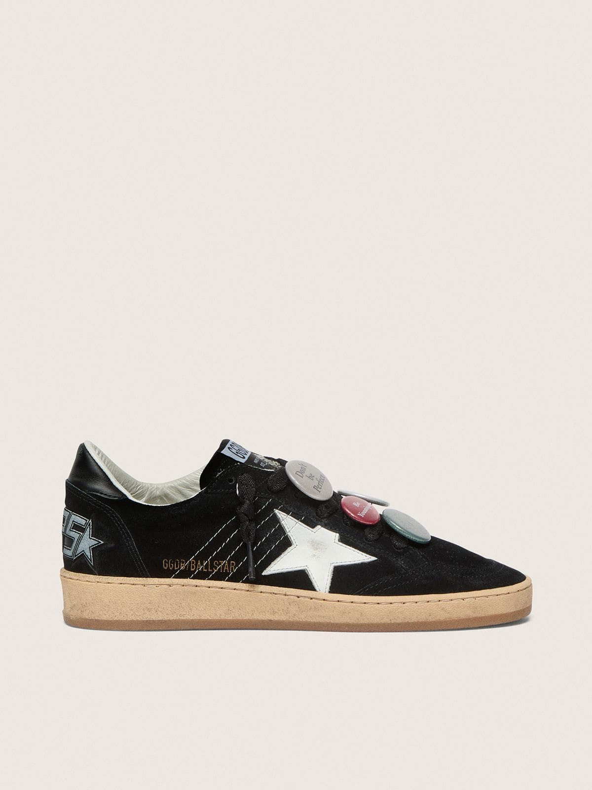 Golden Goose Mens Ball Star Ltd In Black Suede With Skins Mens