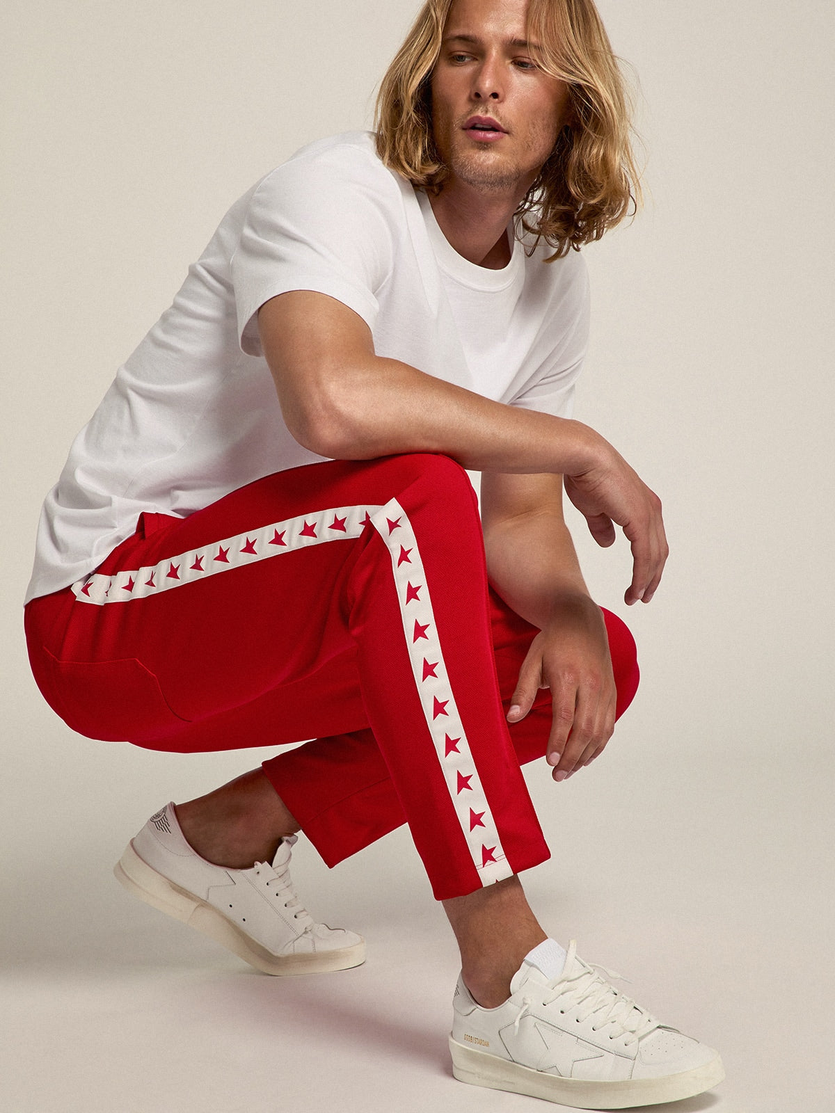 Golden Goose Mens Stardan In White Leather Mens