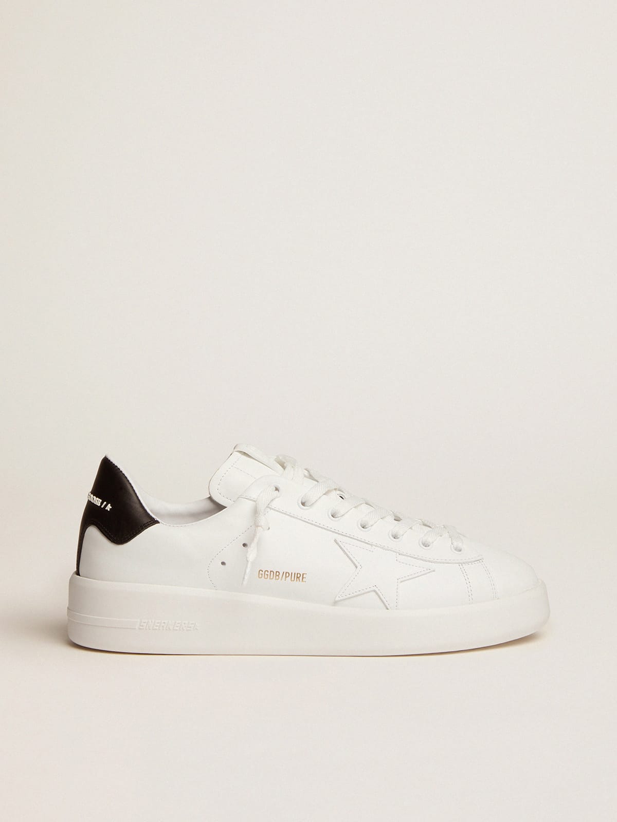 Golden Goose Mens Purestar With Leather Star And Black Leather Heel Tab Mens