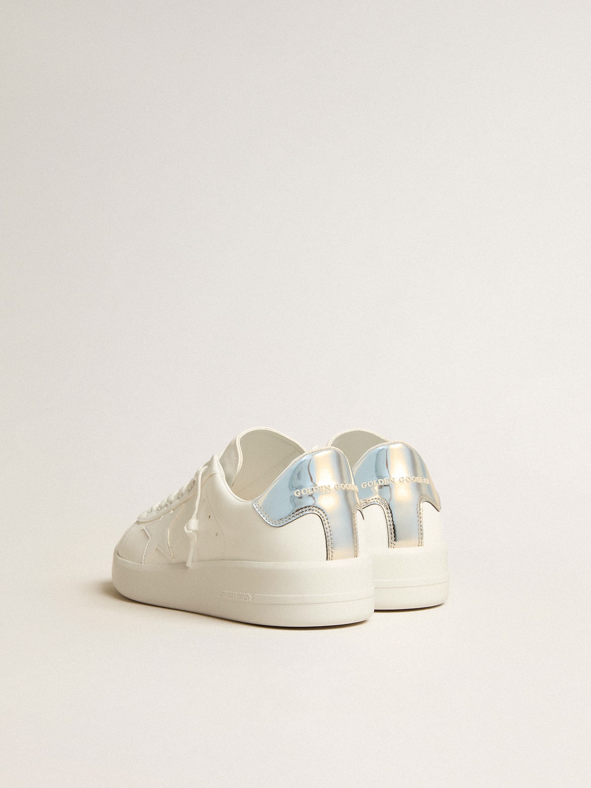 Golden Goose Mens Bio-Based Purestar With White Star And Mirror-Effect Heel Tab Mens