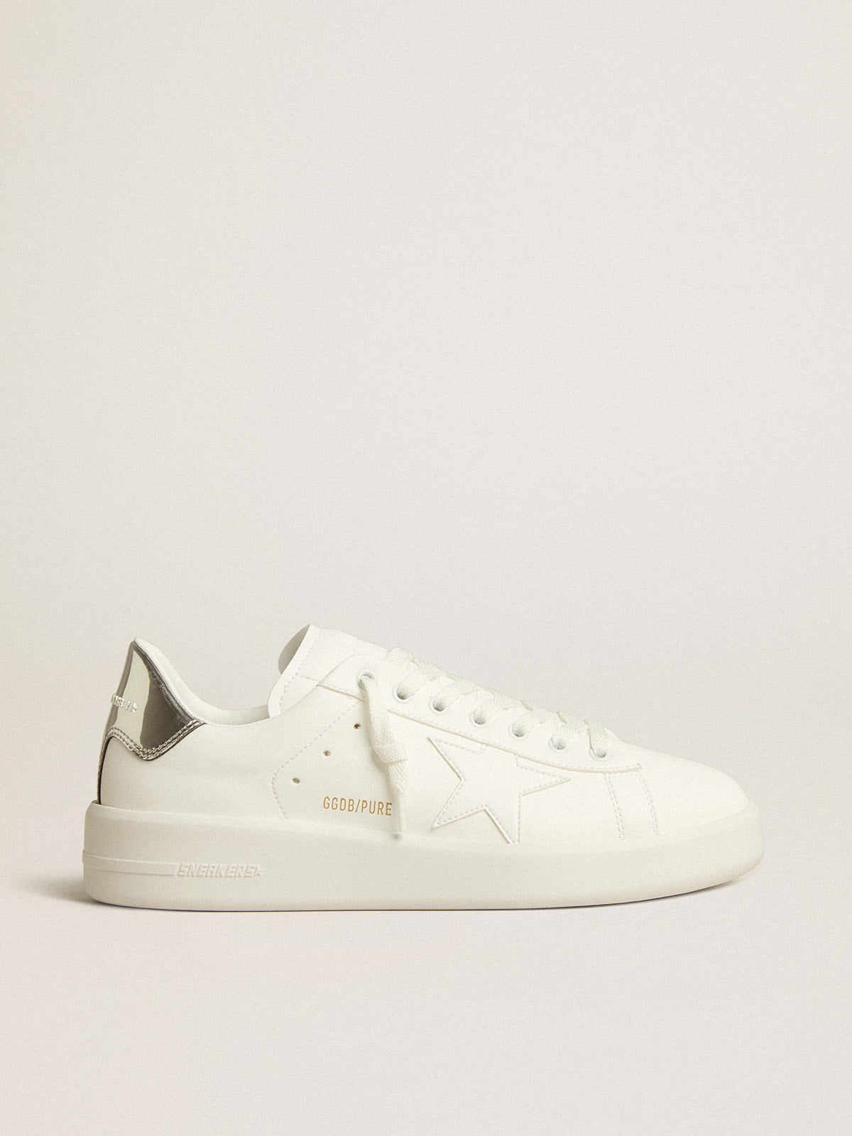 Golden Goose Mens Bio-Based Purestar With White Star And Mirror-Effect Heel Tab Mens