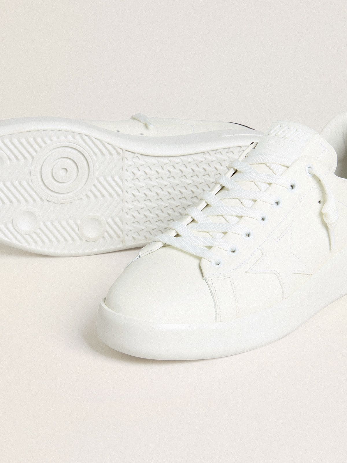 Golden Goose Mens Purestar With White Leather Star And Burgundy Croc-Print Leather Heel Tab Mens