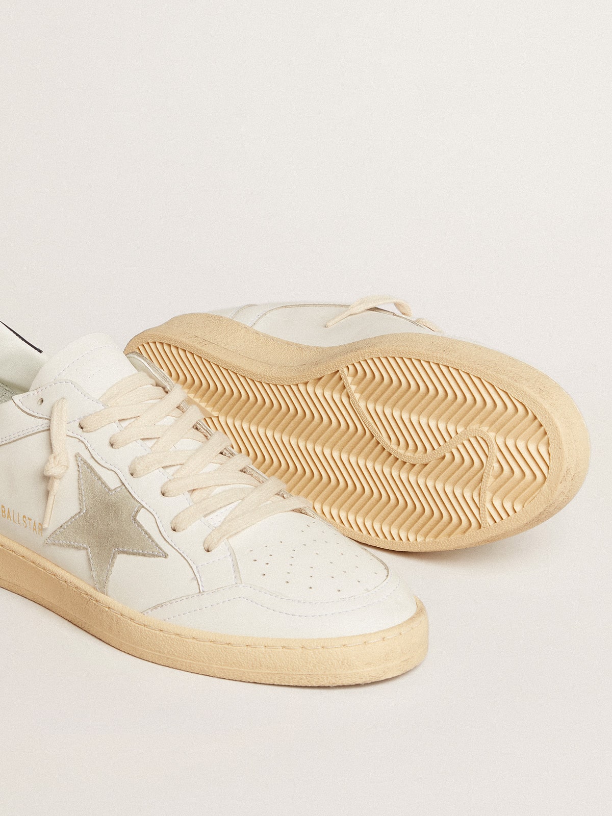 Golden Goose Ball Star With Ice-Gray Suede Star And Blue Leather Heel Tab Mens