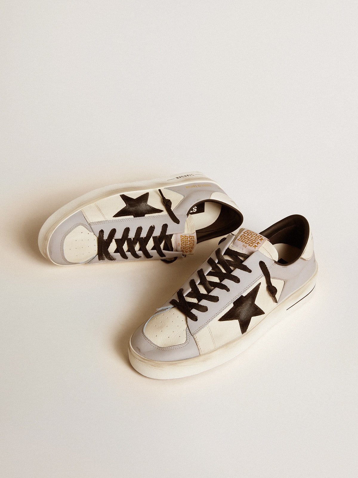 Golden Goose Mens Stardan Ltd In Nappa And Leather With Suede Star And Leather Heel Tab Mens