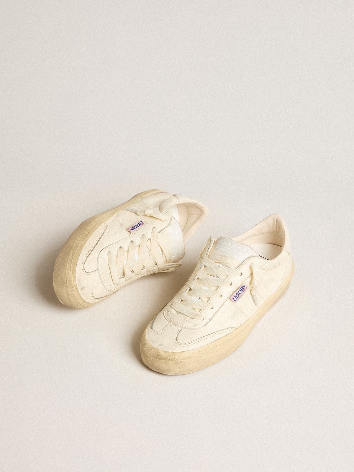 Golden Goose Soul Star In White Nappa Leather With White Leather Star Mens