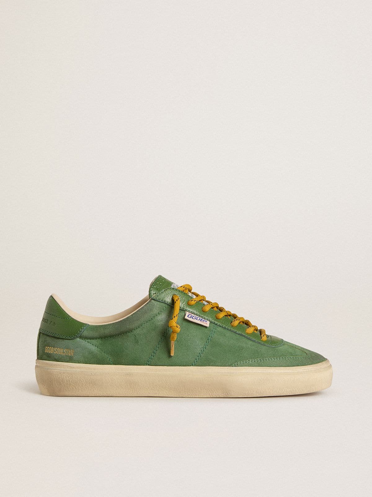 Golden Goose Mens Soul Star In Green Suede With Green Leather Heel Tab Mens