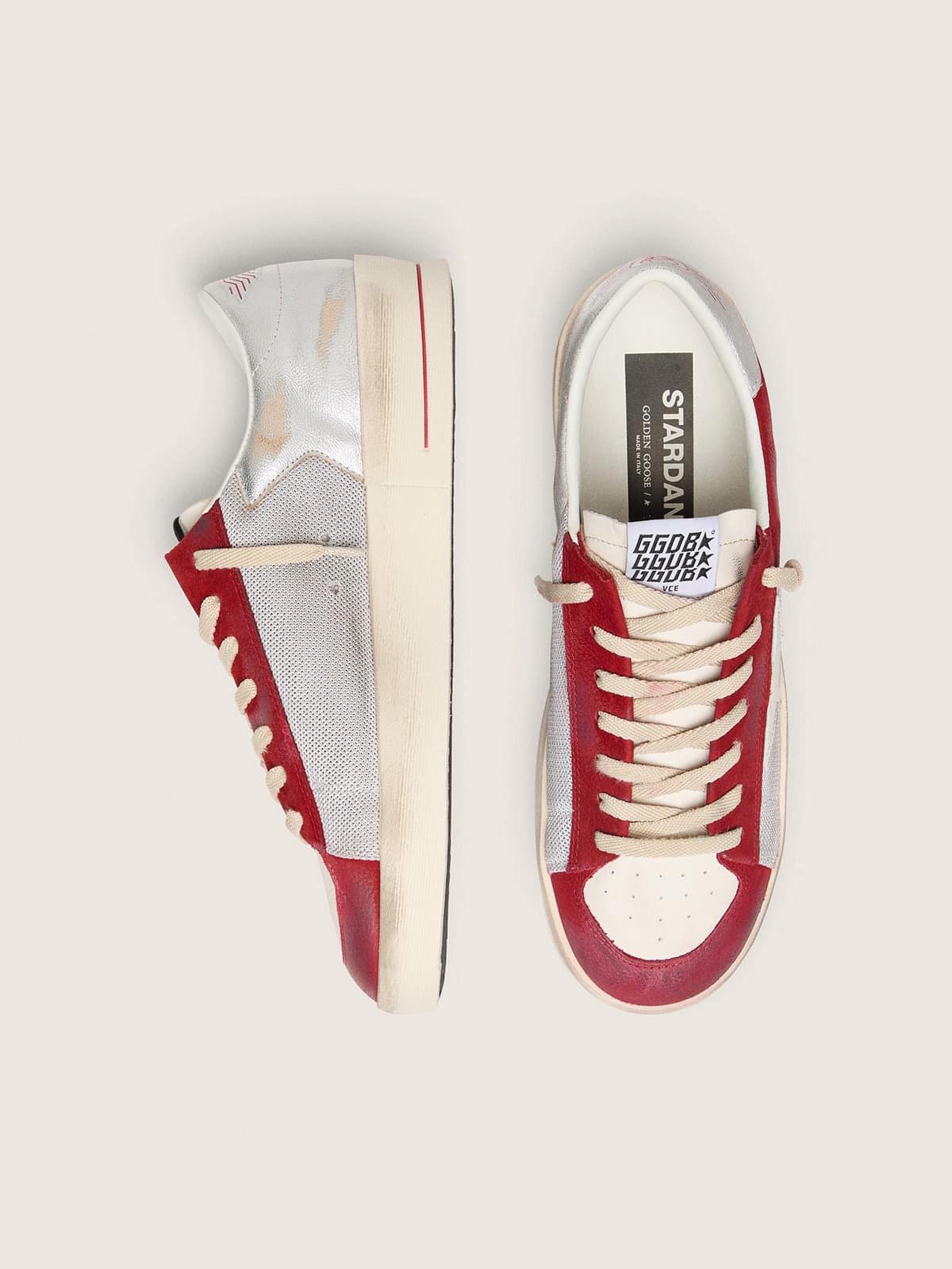 Golden Goose Mens Stardan In Mesh And Nubuck With Nappa Star And Leather Heel Tab Mens