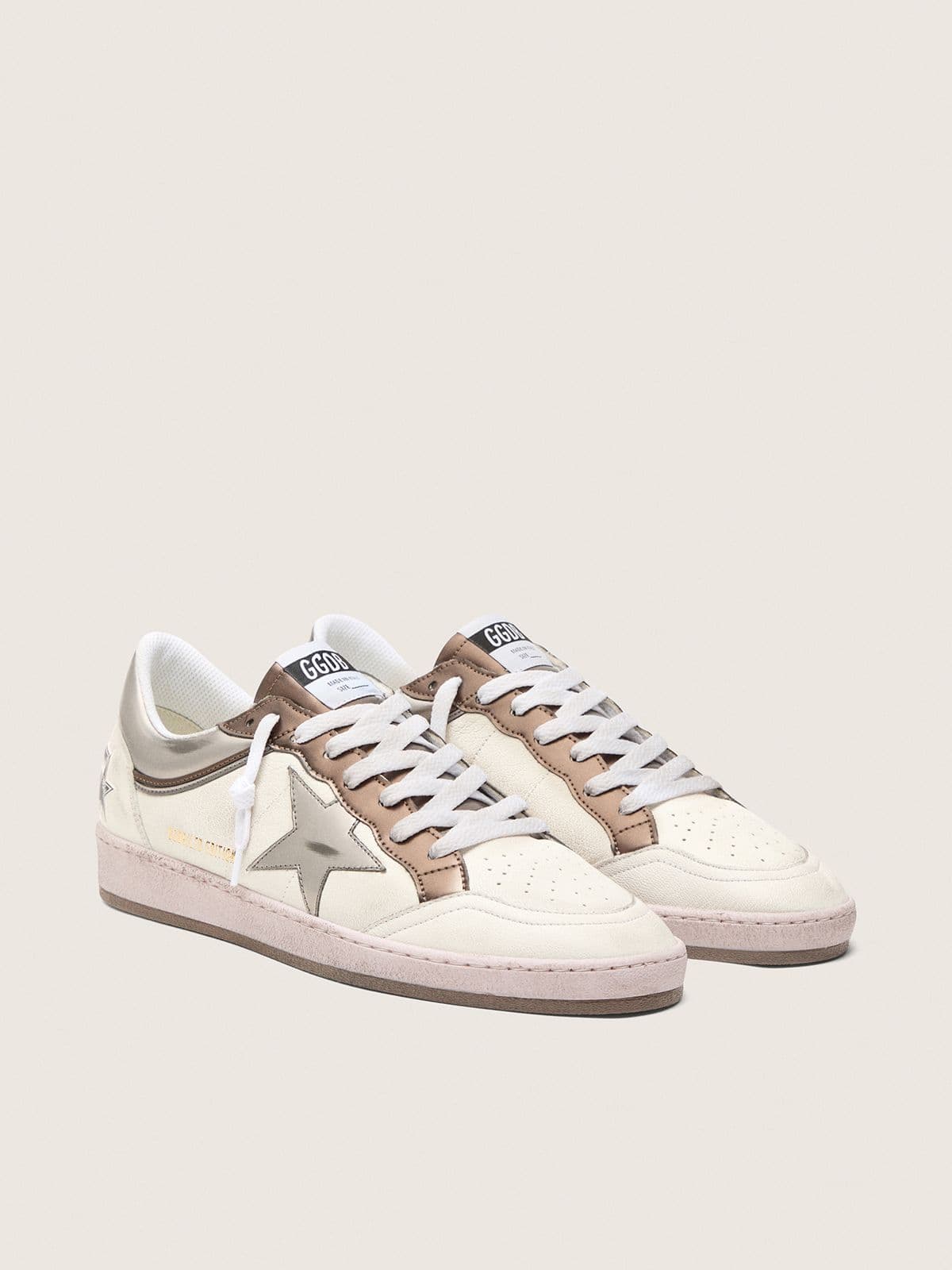 Golden Goose Mens Ball Star Ltd In Nappa Leather With Metallic Bio-Based Star And Inserts Mens