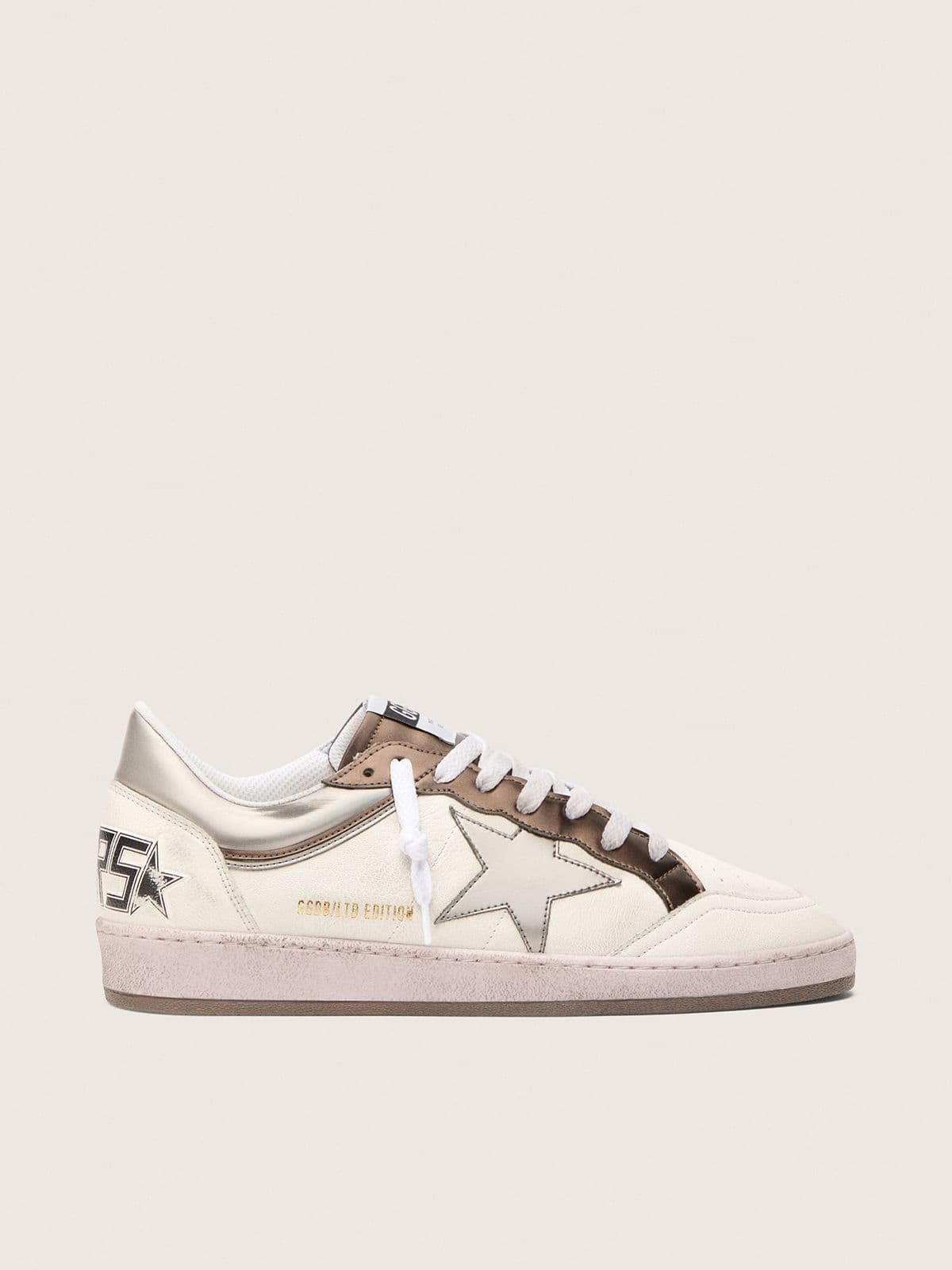 Golden Goose Mens Ball Star Ltd In Nappa Leather With Metallic Bio-Based Star And Inserts Mens
