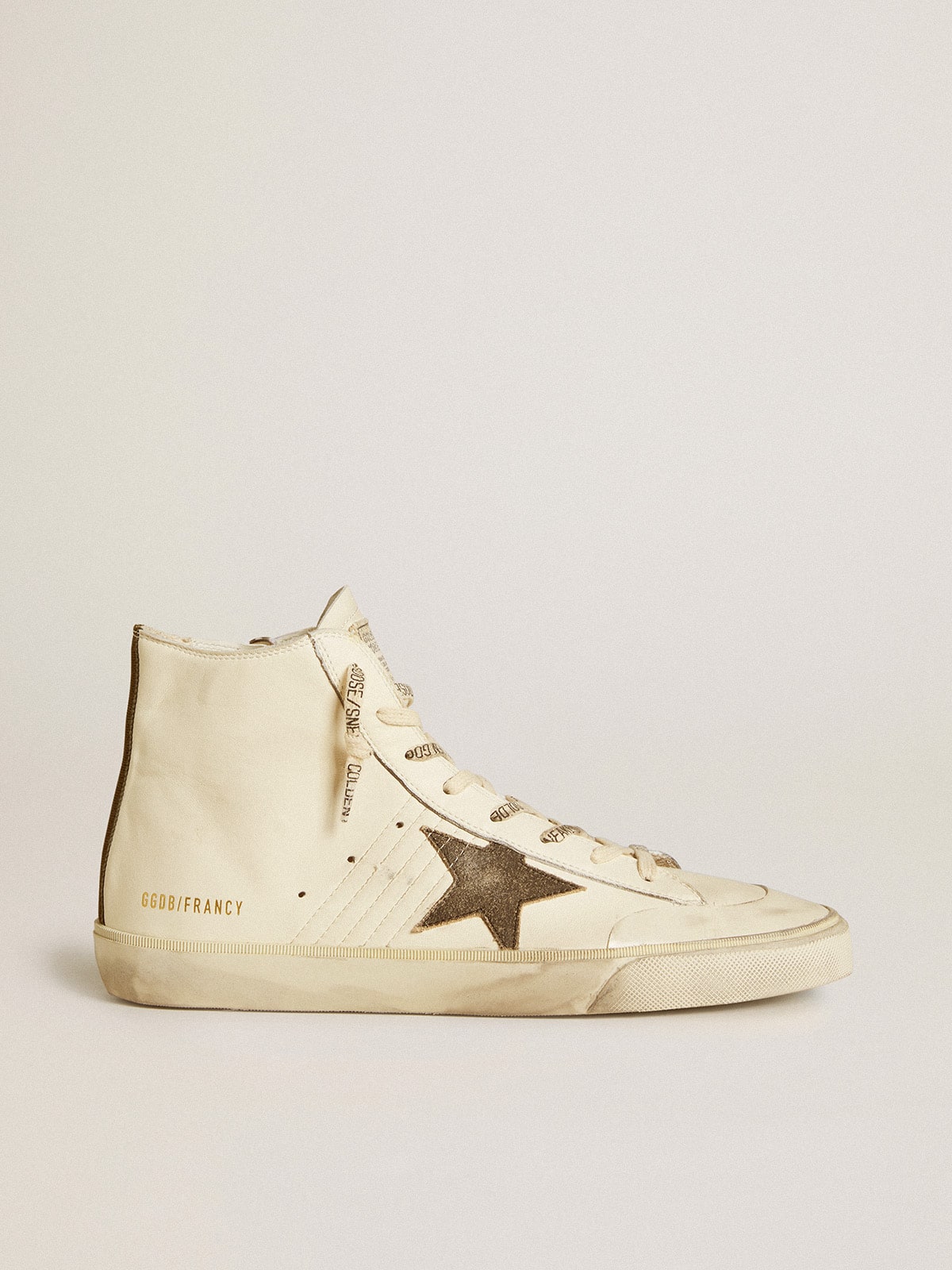 Golden Goose Francy Penstar In Nappa With Black Suede Star And Cotton Heel Tab Mens
