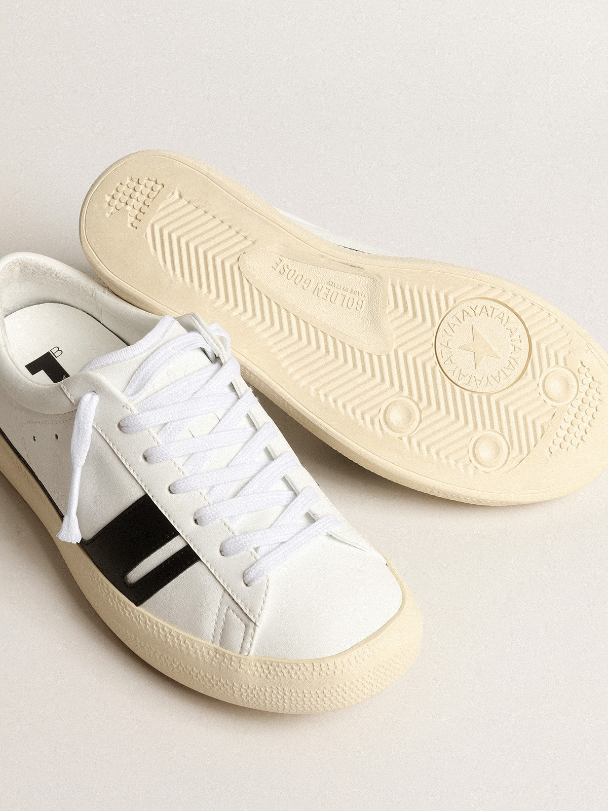 Golden Goose Yatay Model 1B Sustainable Sneakers With White Bio-Based Upper And Black Y Womens