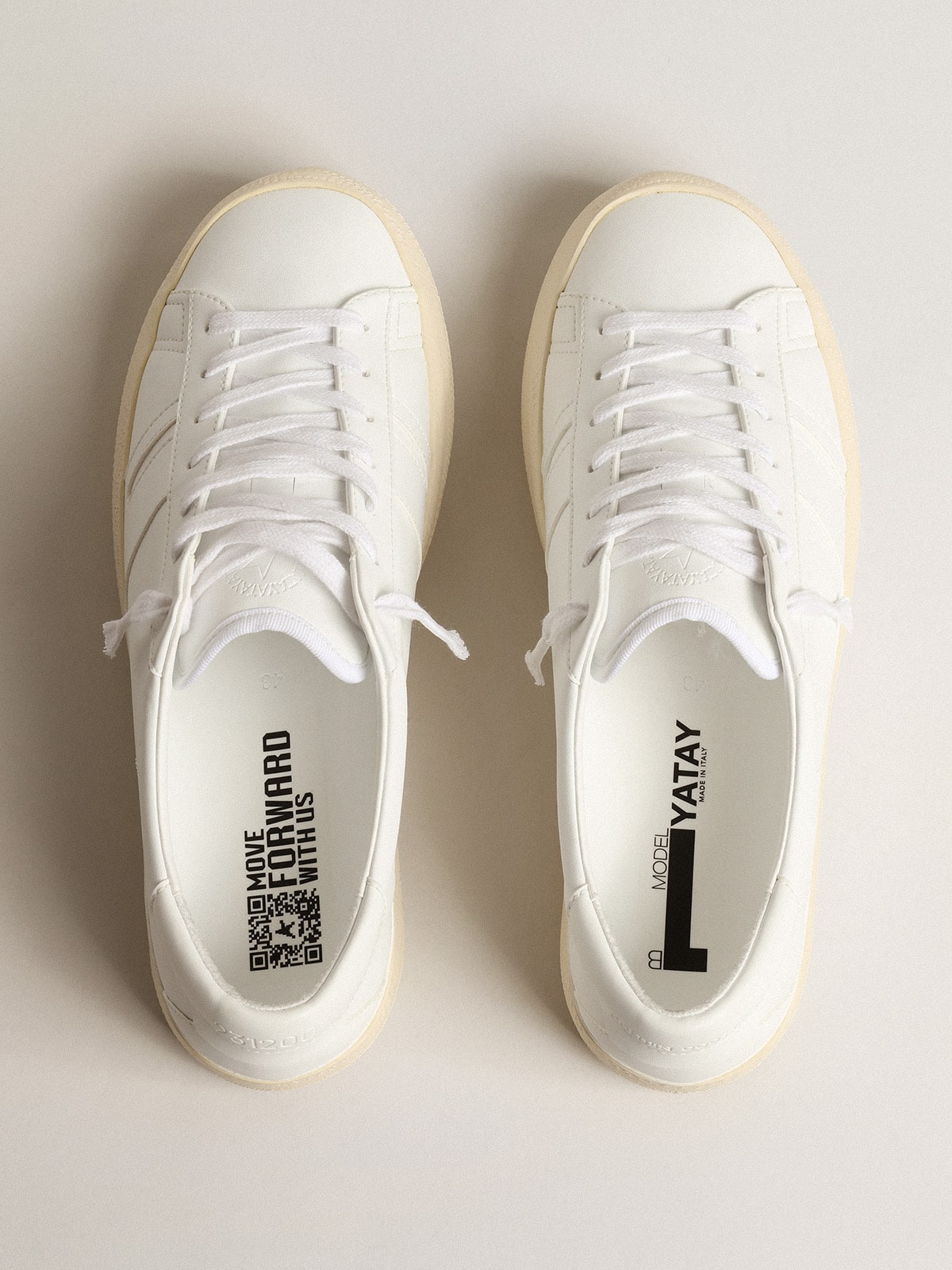 Golden Goose Yatay Model 1B Sustainable Sneakers With White Bio-Based Upper And White Y Womens