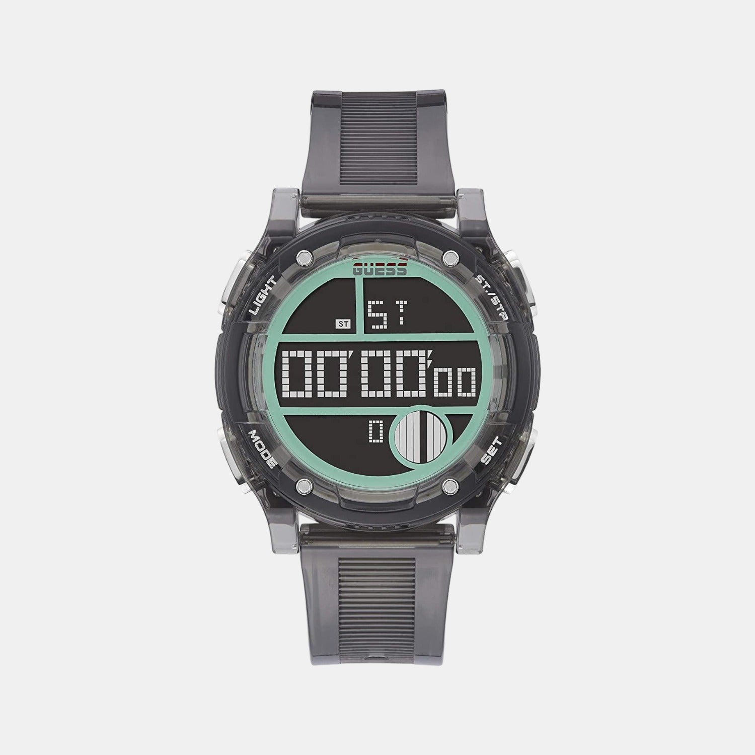 Guess Men Quartz Black Dial Digital Silicone Watch Gw0226G3