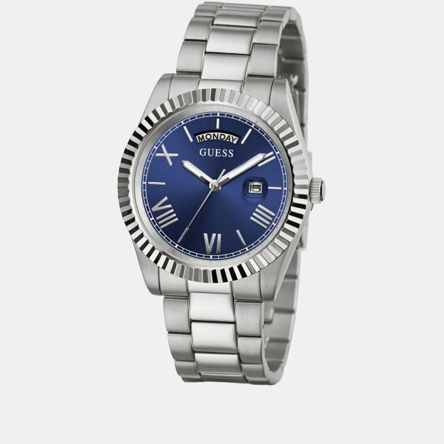 Guess Gd Connoisseur Men Quartz Blue Dial Analog Stainless Steel Gw0265G7