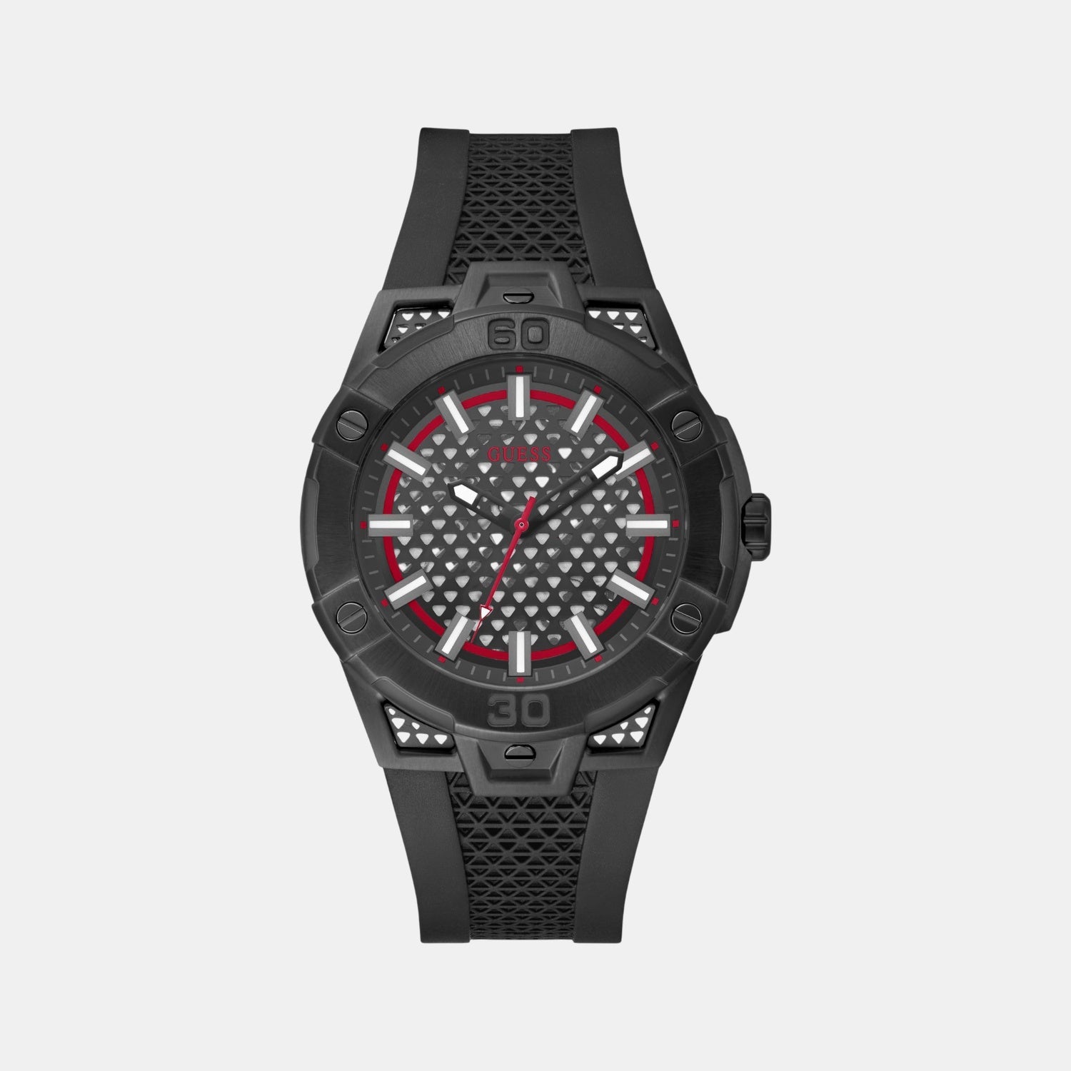 Guess Guess Sport Men Quartz Black Dial Analog Silicone Watch Gw0712G1