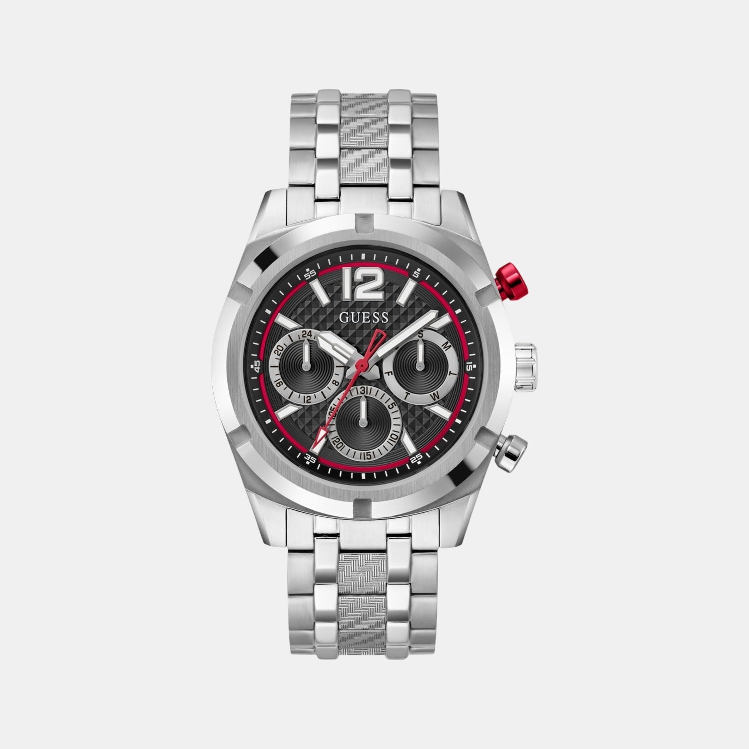 Guess Sport Men Quartz Black Dial Multi-Function Stainless Steel Watch Gw0714G1
