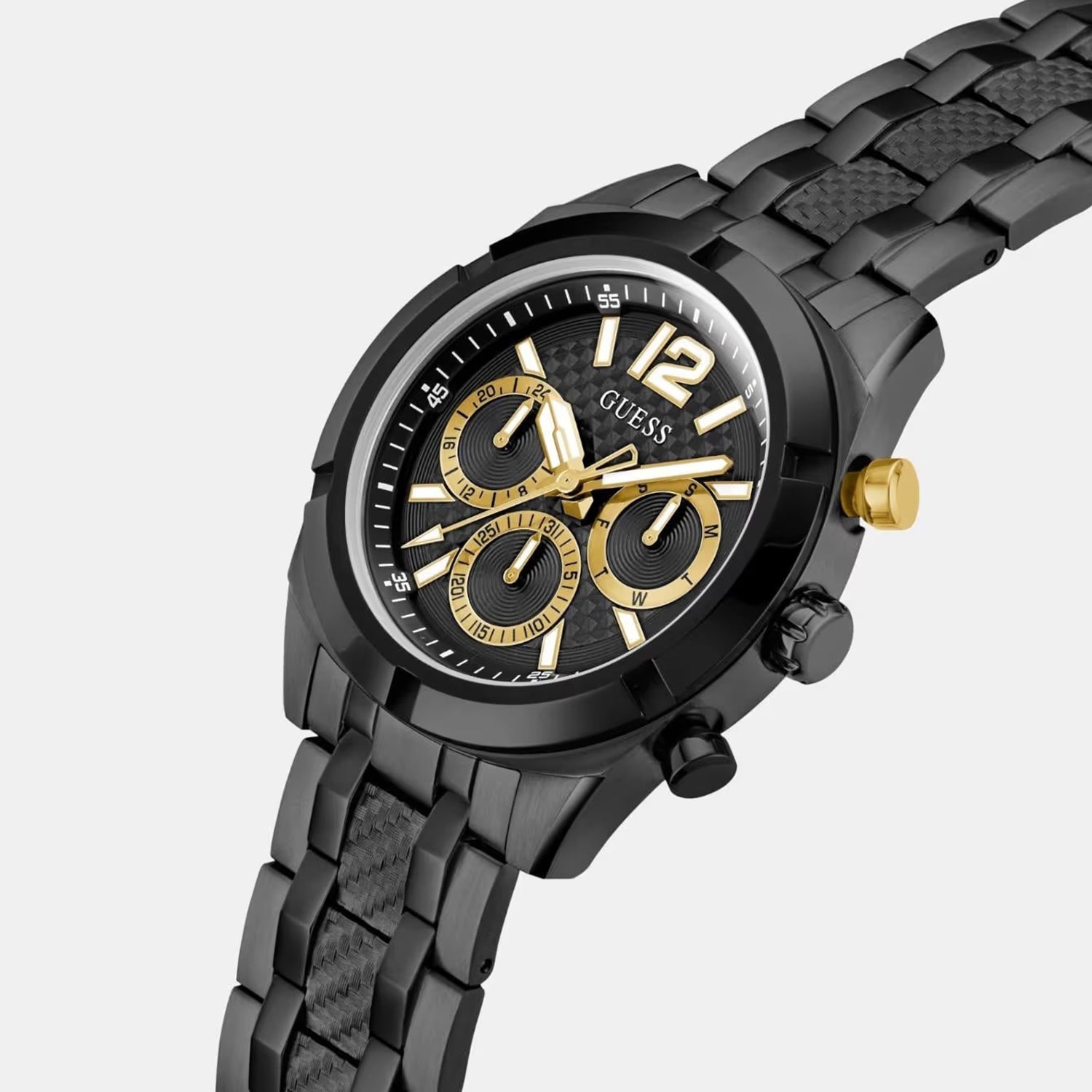 Guess Gs Resistance Men Quartz Black Dial Analog Stainless Steel Gw0714G4