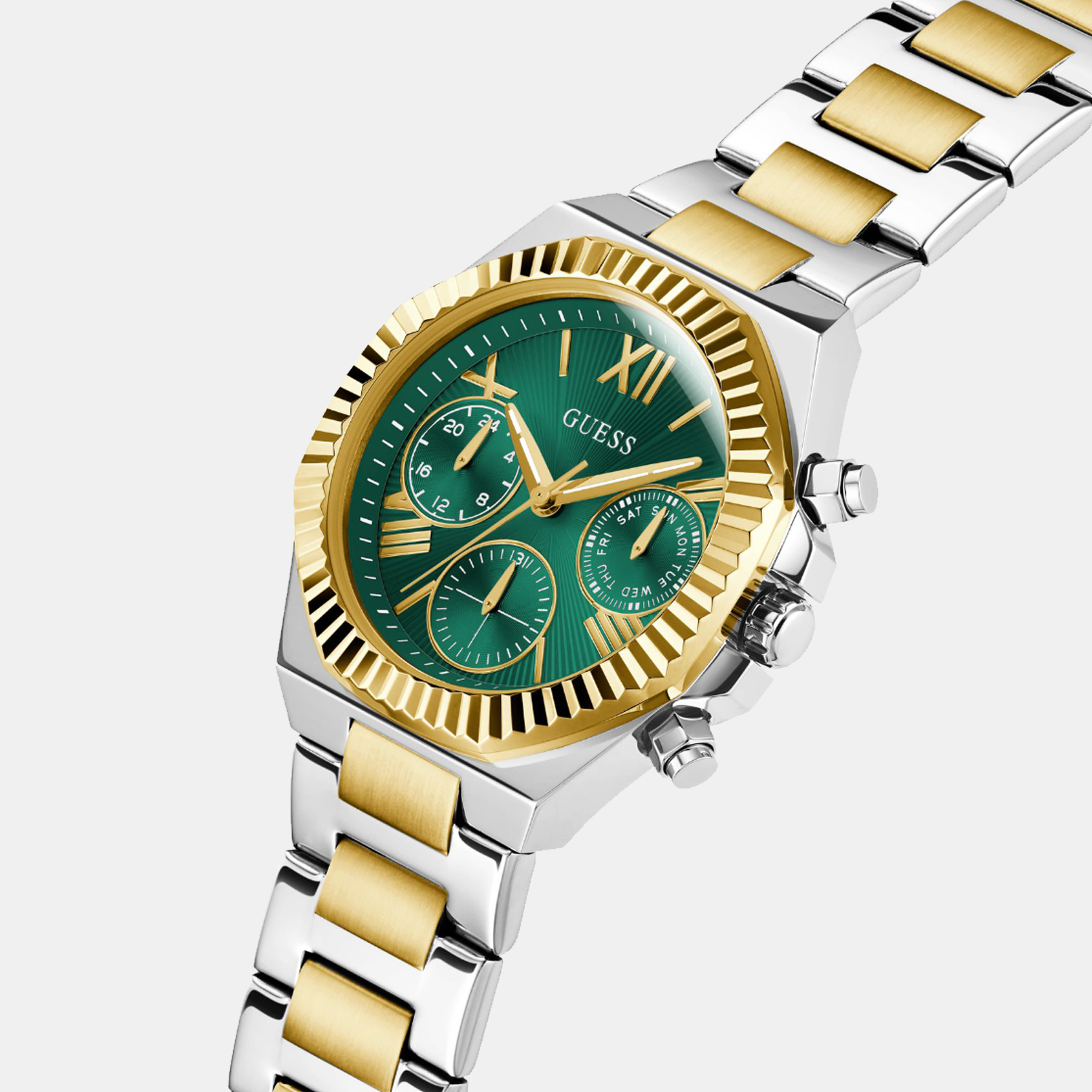 Guess Gd Equality Women Quartz Green Dial Analog Stainless Steel Gw0769L4